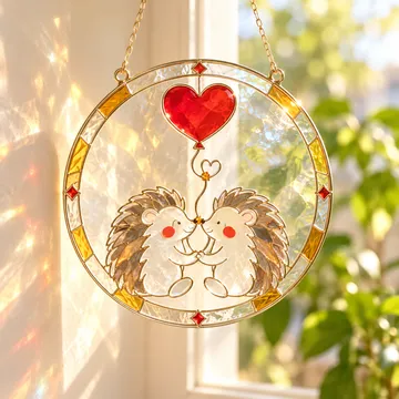 Suncatcher kính màu mẫu nhím
